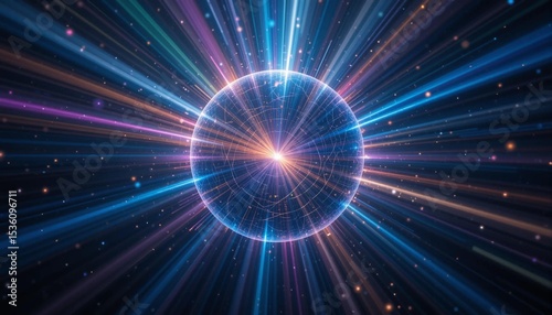 Light and Space Background Image, Line, Space, Circle, Banner Texture Advertising Poster