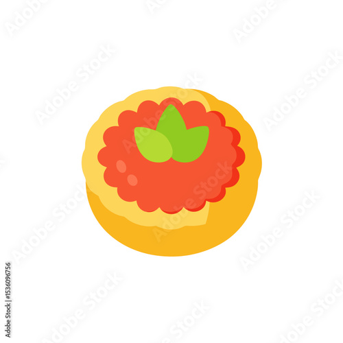 fruit tartlet with glaze on white background .svg