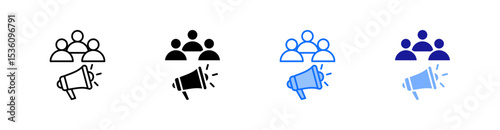 Public Relations Multiple Style Icon Set Vector 