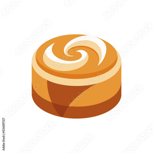 caramel swirl cheesecake on white background .svg