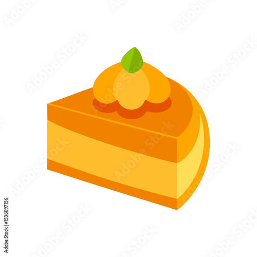 pumpkin cheesecake on white background .svg