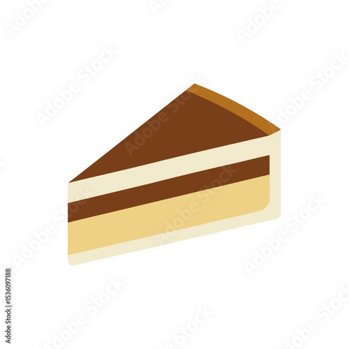 tiramisu slice with cocoa dusting on white 