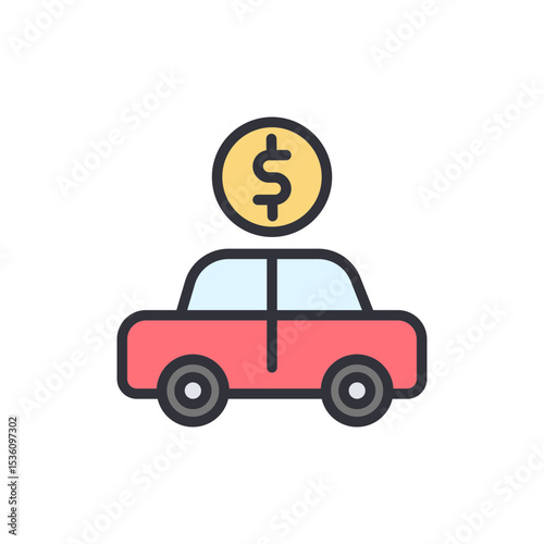 Illustration Showing Investment In Car And Wealth Accumulation Concept