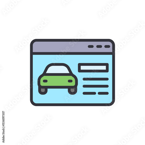 Online Car Listing Interface On A Transparent Background Presentation