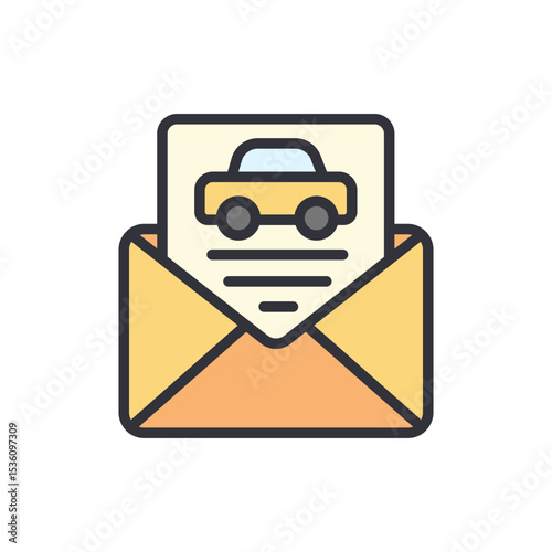 Automotive Industry Updates Presented Through Email Communication Concept