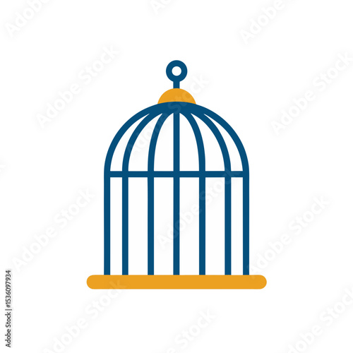 birdcage on white background  