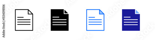 Document Multiple Style Icon Set Vector 