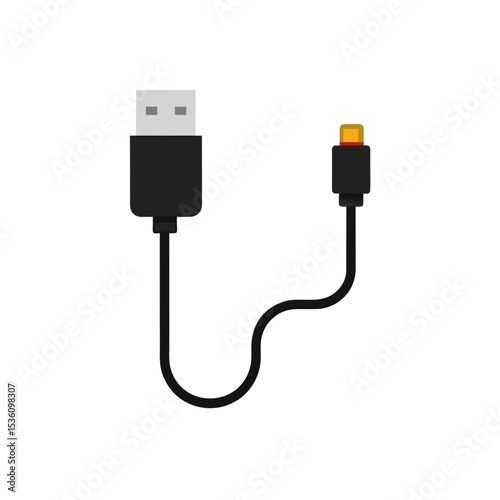 charging cable on white background  