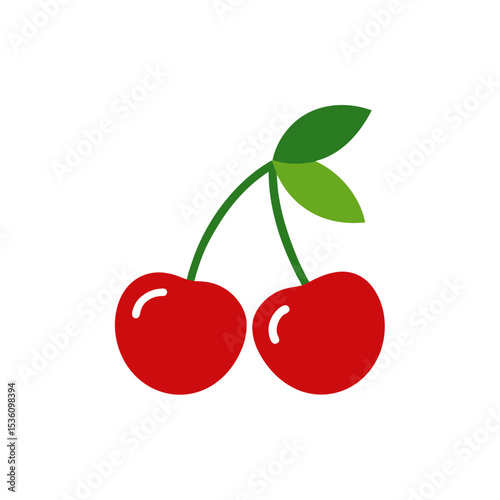 cherries on white background 
