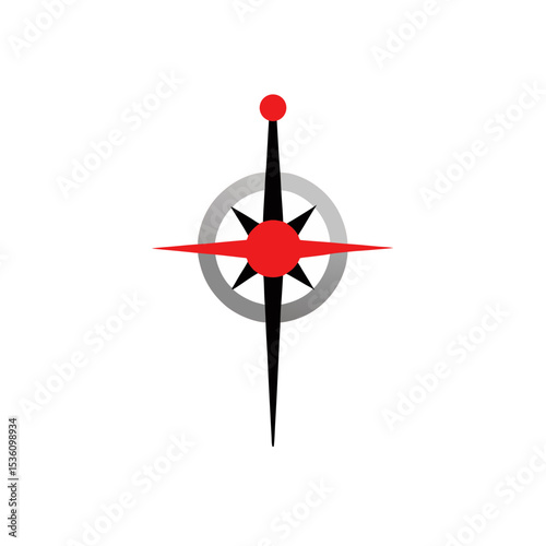compass needle on white background  