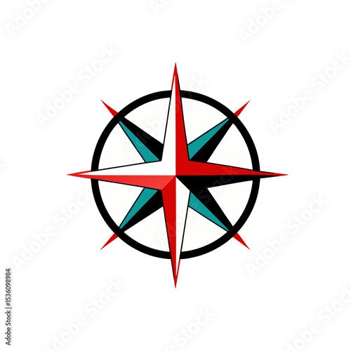 compass rose on white background  