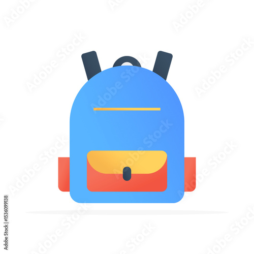 backpack icon, colored flat vector. modern and minimalist design.