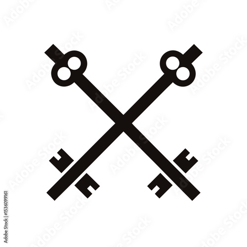 crossed keys on white background   