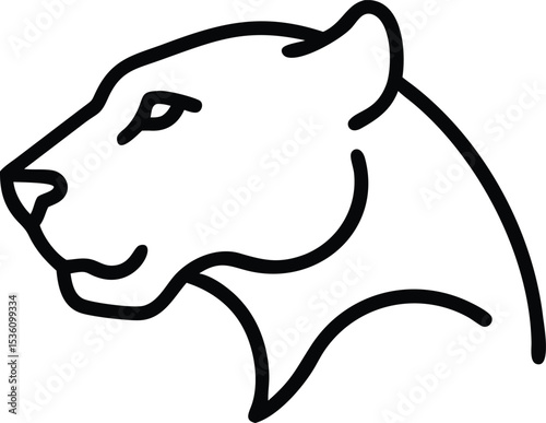 A simplistic outline shows the fierce side profile of a bold panther