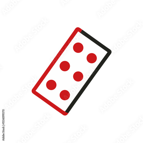 domino tile on white background   