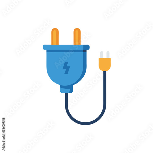 electric plug on white background 