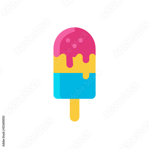 ice cream popsicle on white background 