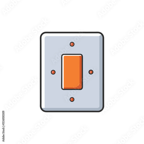 light switch on white background