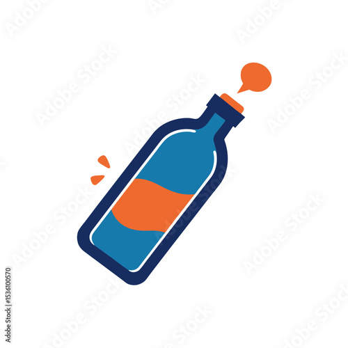message in a bottle on white background 