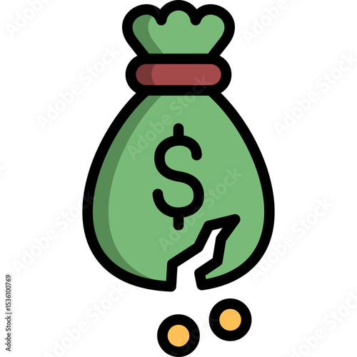 financial icon illustration design with filled outline