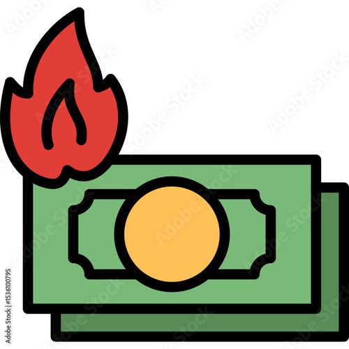 hyperinflation icon illustration design with filled outline