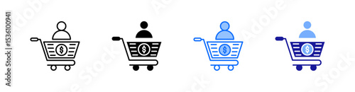 Consumer Multiple Style Icon Set Vector 