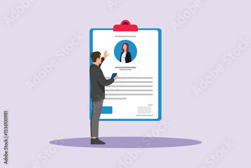 Human Resource Concept. Colored flat vector illustration isolated