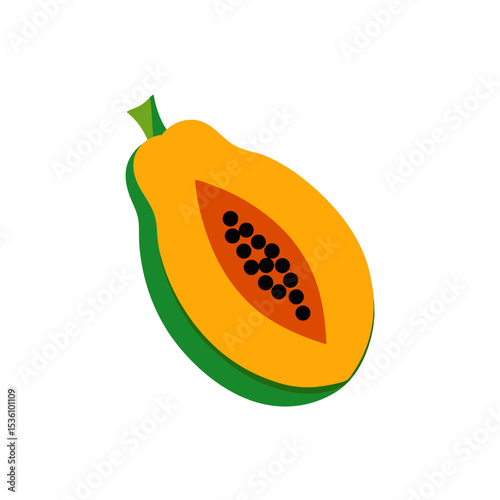 papaya on white background  .svg