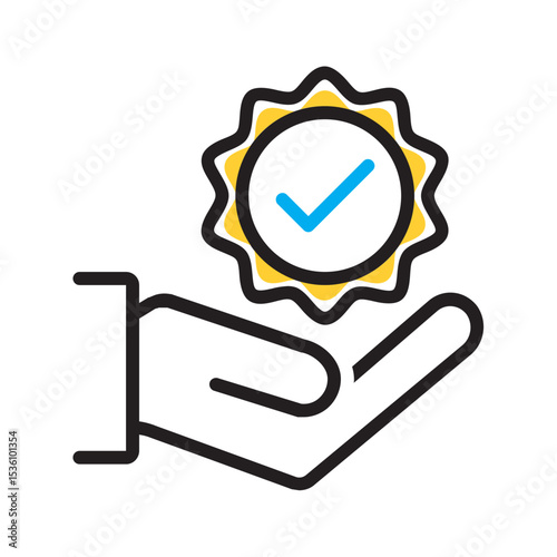 Vector multi color icon for Quality control