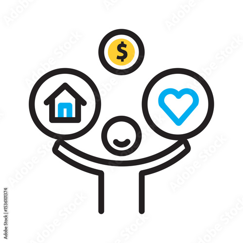 Vector multi color icon for Required