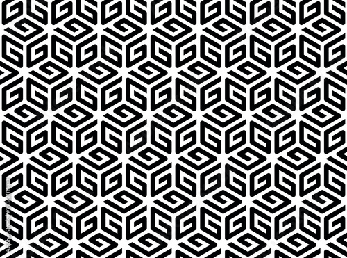 Abstract geometric pattern. A seamless vector background. White and black ornament. Graphic modern pattern. Simple lattice graphic design
