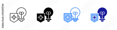 Intellectual Multiple Style Icon Set Vector 