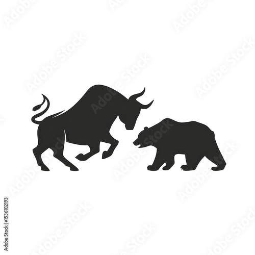 Aggressive financial showdown bull versus bear