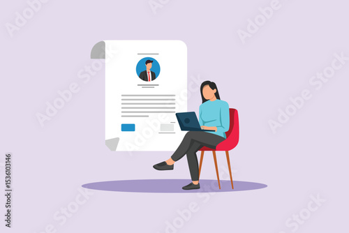 Human Resource Concept. Colored flat vector illustration isolated