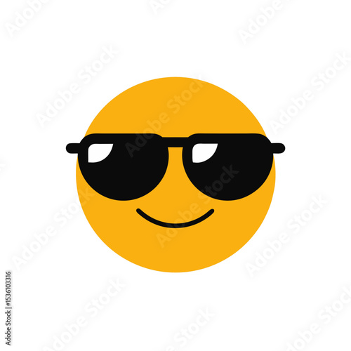 sunglass emoji icon on white background  .svg