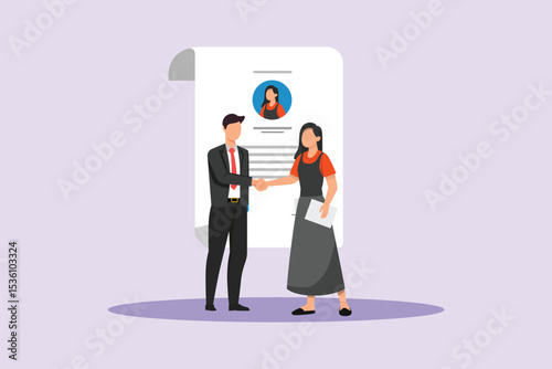 Human Resource Concept. Colored flat vector illustration isolated