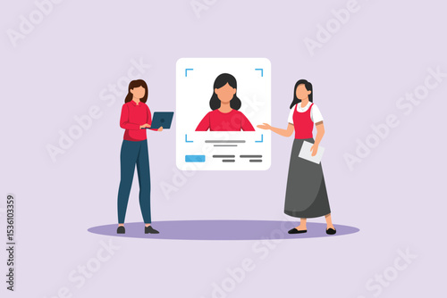Human Resource Concept. Colored flat vector illustration isolated