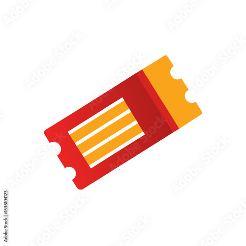 ticket stub on white background