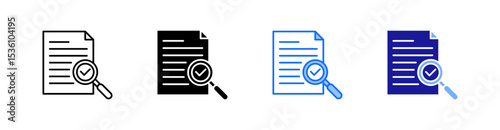 Analyze Multiple Style Icon Set Vector 
