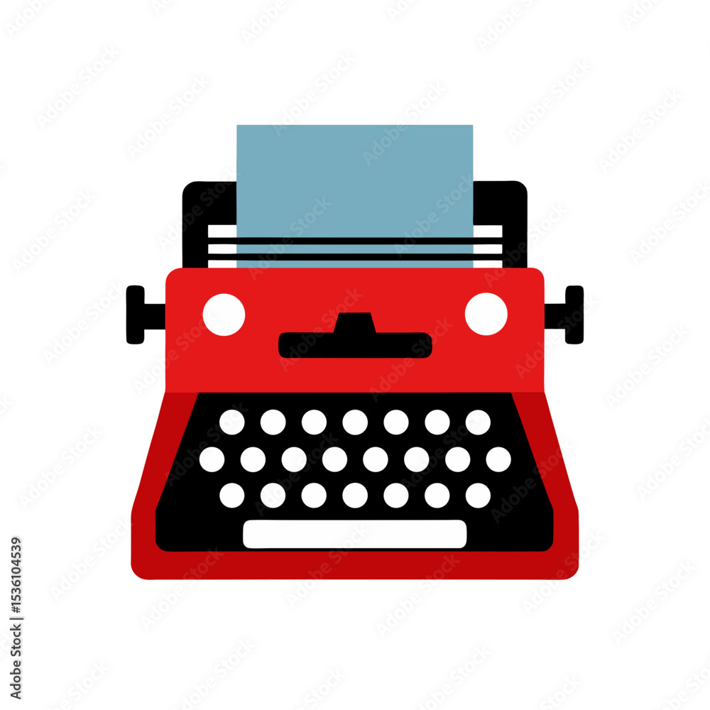 typewriter on white background 