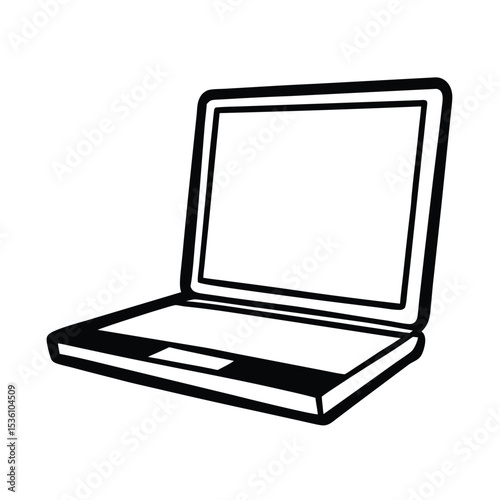 High resolution vector graphic of a modern laptop computer ideal for technology and business designs