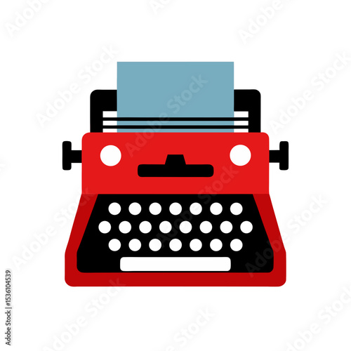 typewriter on white background 