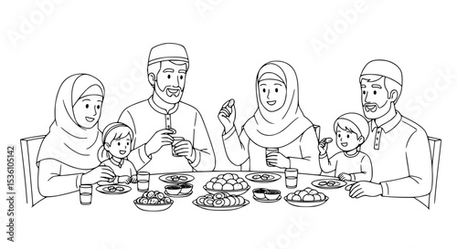 Family Gathering Sharing a Meal Together Celebrating with Joyful Expressions.