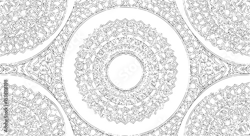 Intricate Geometric Patterns of an Islamic Dome.