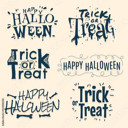 Happy Halloween poster monotone, Trick or Treat banner.