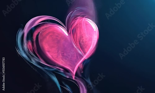 pink heart with smoke