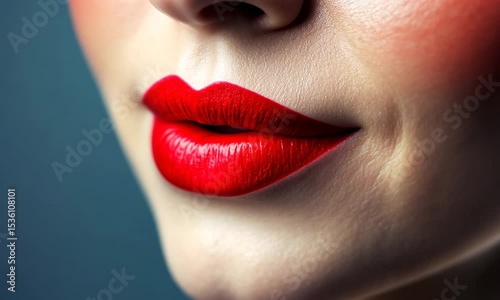 close up lips of red lips
