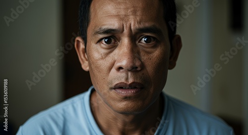A Man's Worried Gaze