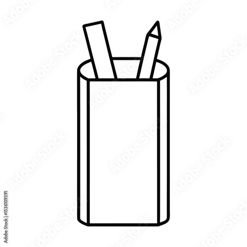Stylish and modern pencil holder design vector illustration for stationery office and school supplies