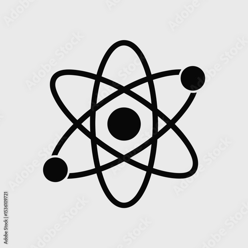 Simple Atomic Structure Icon for Science and Technology